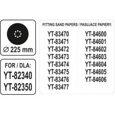 YATO Cap rezerva de 225mm pentru masini de slefuit..